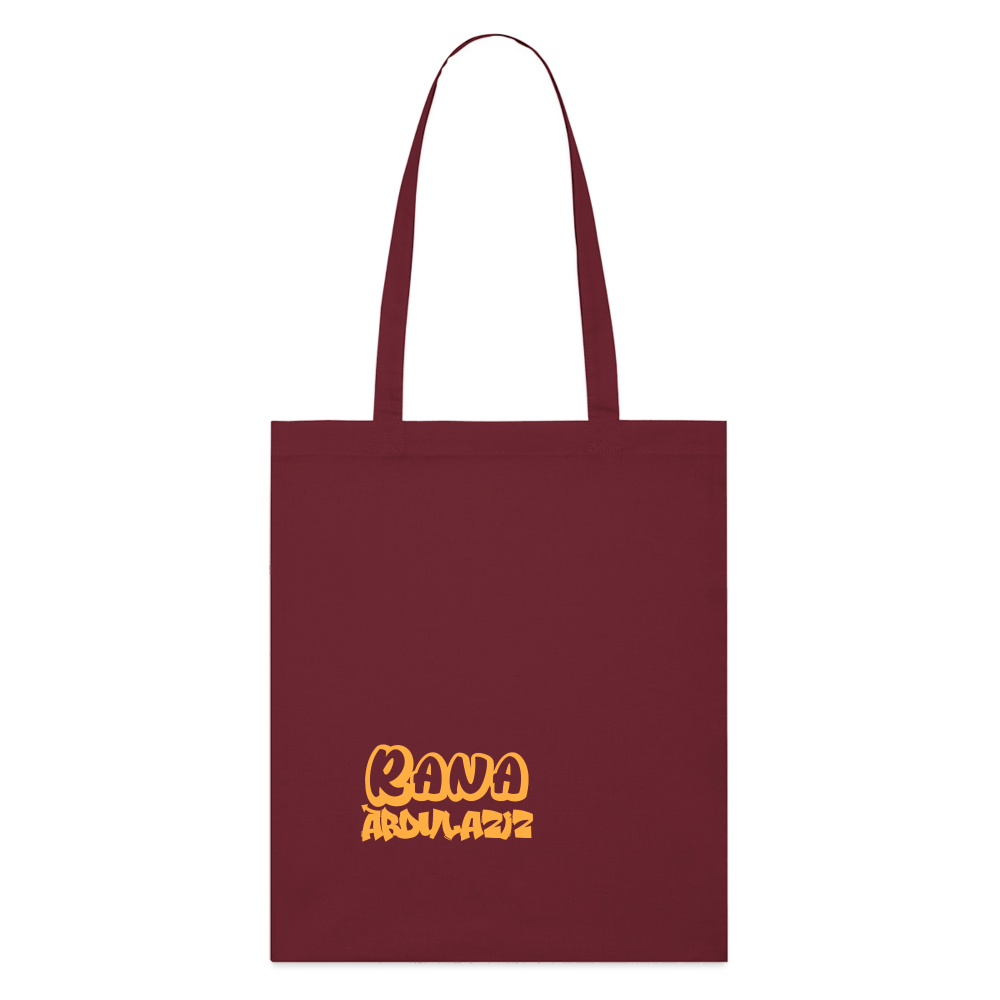 YOUR NAME TOTE BAG  # 3 - burgundy