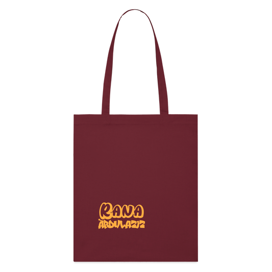 YOUR NAME TOTE BAG  # 3 - burgundy